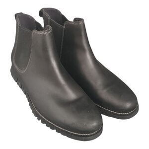 MEN'S Cole Haan Zerogrand Chelsea  Black Leather Ankle Boots Waterproof SZ 10W